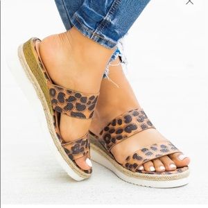 Double Strap Leopard Espadrille size 8